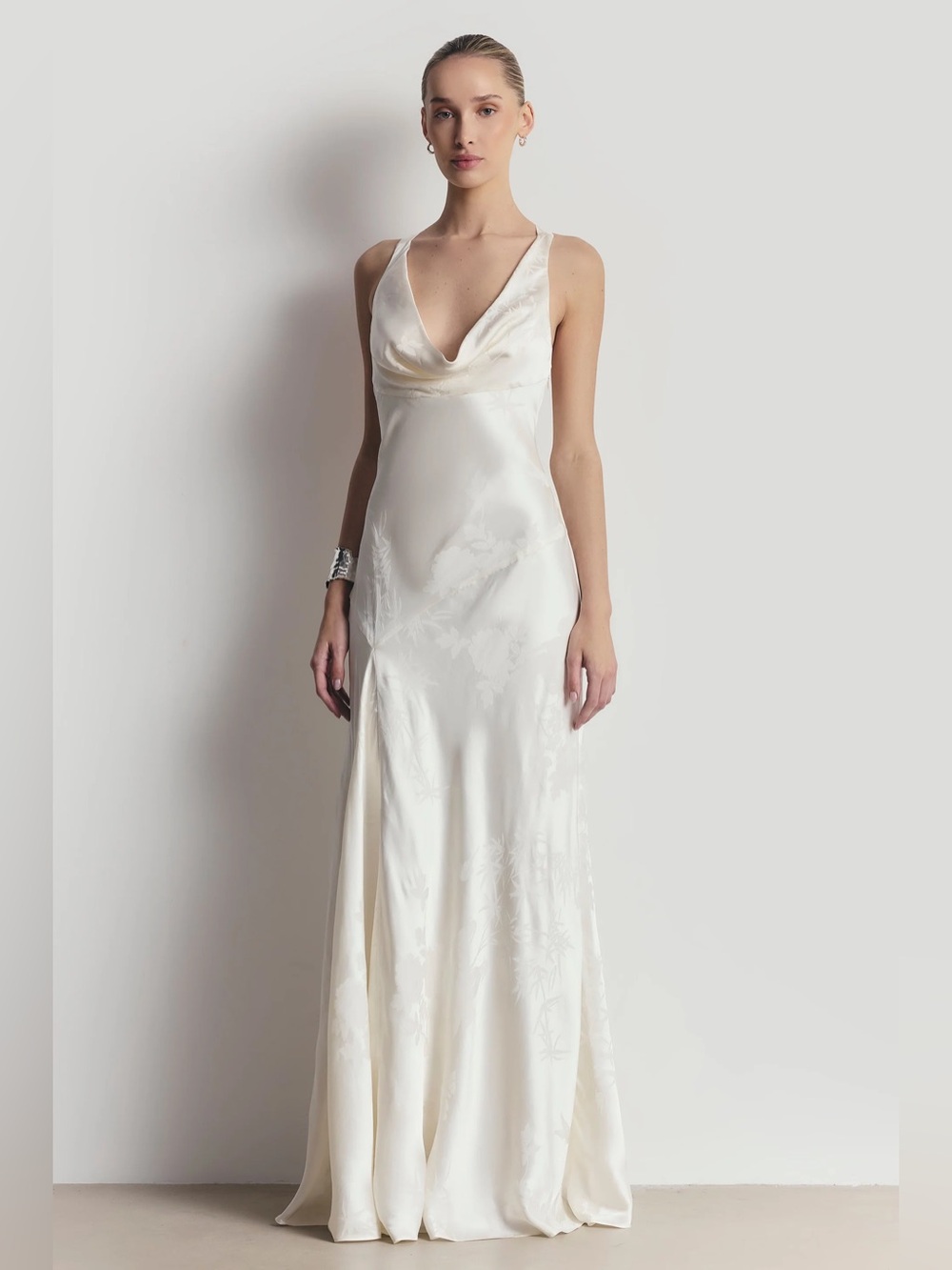 Satin Cowl Slip Dress - Cream